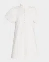 Mestiza New York Elliana Embroidered Puff-sleeve Mini Dress In Ivory