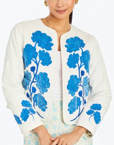 Mestiza New York Este Reversible Quilted Jacket In White/multi Floral