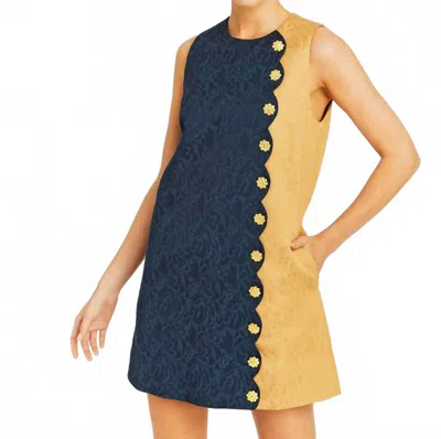 MESTIZA NEW YORK ETTA DRESS IN NAVY/TAN