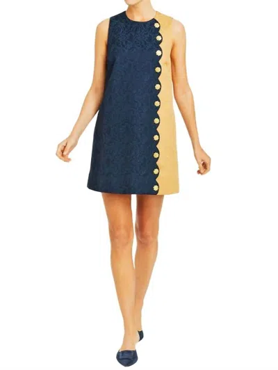 Mestiza New York Etta Mini Dress In Navy/tan In Multi