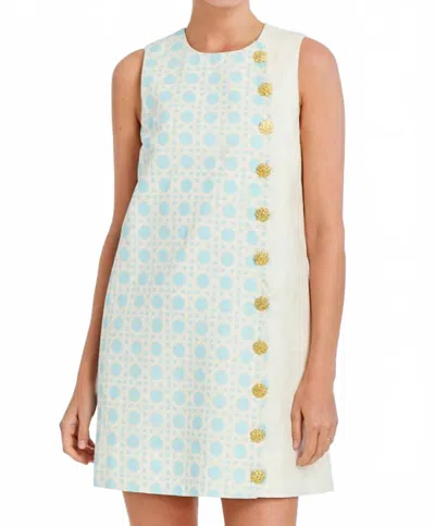 Mestiza New York Etta Scallop Mini Dress In Solihiya Ivory In Blue