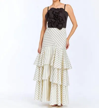 Mestiza New York Feonia Pin Striped Skirt In Black And White