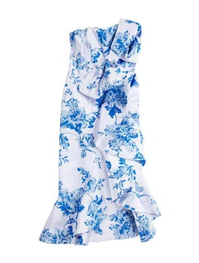 Pre-owned Mestiza New York Floral Print Long Dress In Blue