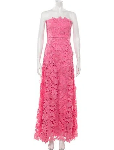 Pre-owned Mestiza New York Floral Print Long Dress In Pink