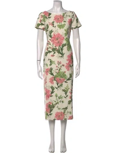 Pre-owned Mestiza New York Floral Print Midi Length Dress In Multi