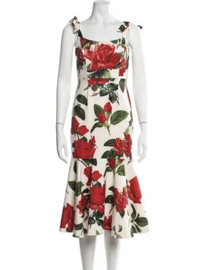 Pre-owned Mestiza New York Floral Print Midi Length Dress In Multicolor