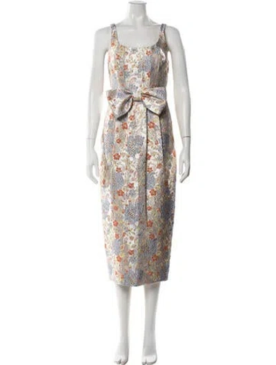 Pre-owned Mestiza New York Floral Print Midi Length Dress In Multicolor