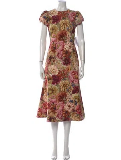 Pre-owned Mestiza New York Floral Print Midi Length Dress W/ Tags In Multi