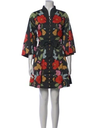 Pre-owned Mestiza New York Floral Print Mini Dress In Black