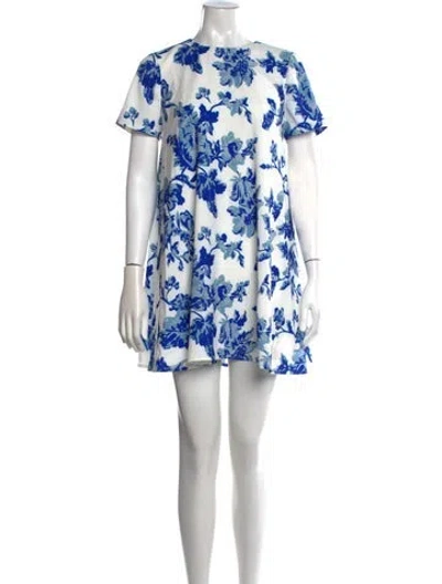 Pre-owned Mestiza New York Floral Print Mini Dress In Blue