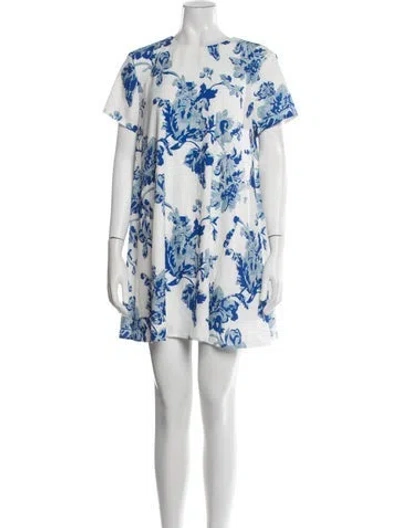 Pre-owned Mestiza New York Floral Print Mini Dress In Blue