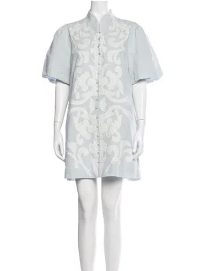 Pre-owned Mestiza New York Floral Print Mini Dress In Blue