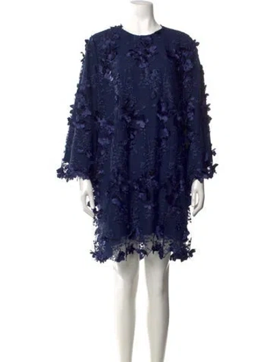 Pre-owned Mestiza New York Floral Print Mini Dress In Blue