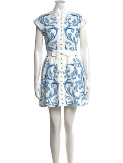 Pre-owned Mestiza New York Floral Print Mini Dress In Blue