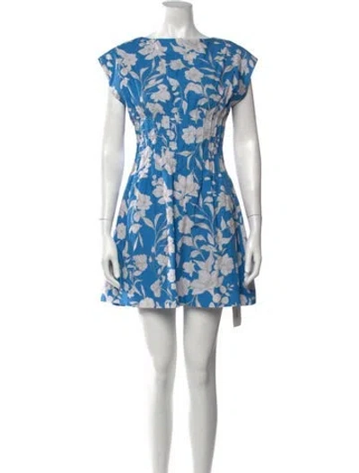 Pre-owned Mestiza New York Floral Print Mini Dress In Blue