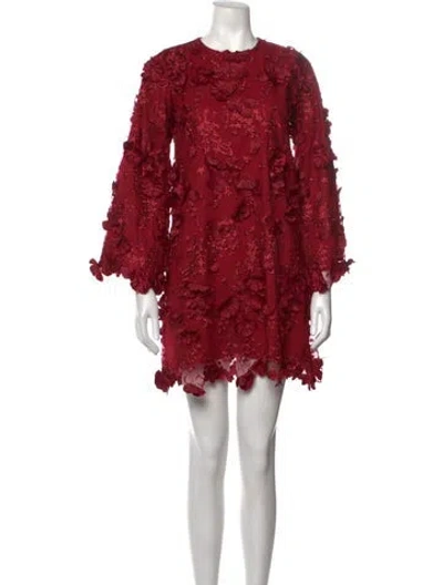 Pre-owned Mestiza New York Floral Print Mini Dress In Red