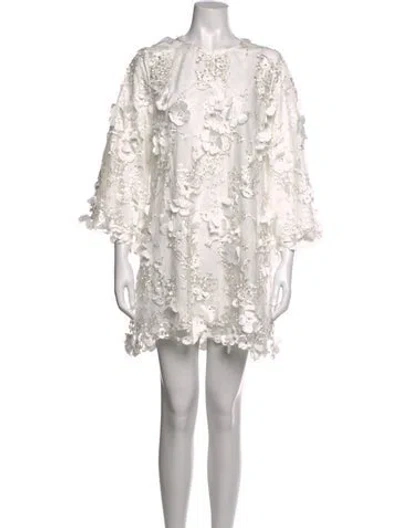 Pre-owned Mestiza New York Floral Print Mini Dress In White