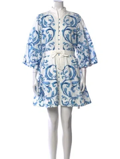 Pre-owned Mestiza New York Floral Print Mini Dress In White
