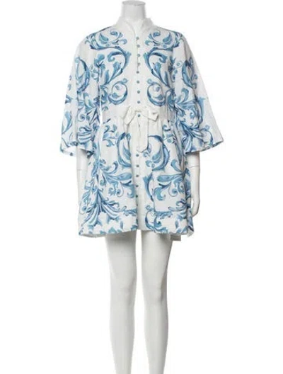 Pre-owned Mestiza New York Floral Print Mini Dress In White