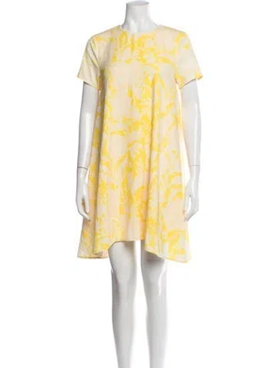 Pre-owned Mestiza New York Floral Print Mini Dress In Yellow