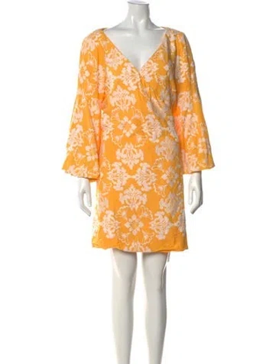 Pre-owned Mestiza New York Floral Print Mini Dress In Yellow