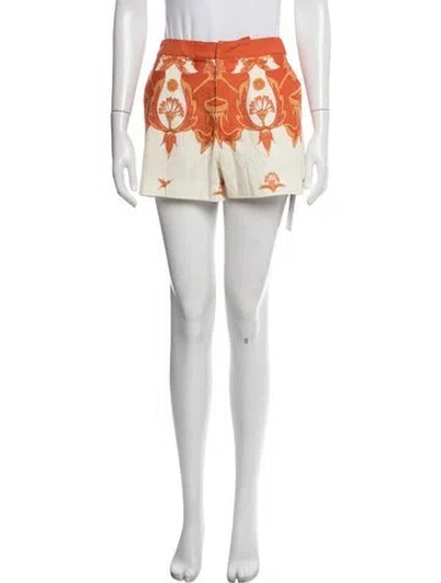 Pre-owned Mestiza New York Floral Print Mini Shorts In Orange