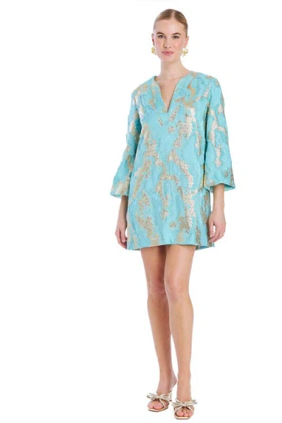 Mestiza New York Ines Caftan Mini Dress In Blue