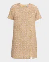 Mestiza New York Isolde Metallic Tweed Mini Dress In Neutral