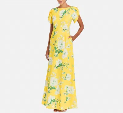 Mestiza New York Katherine Flower Print Maxi Dress In Yellow, Green, And White