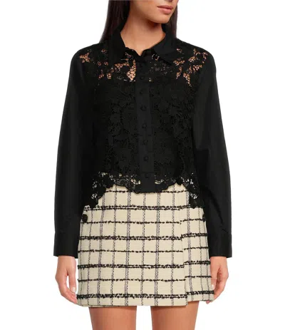 MESTIZA NEW YORK LEON LACE TOP IN BLACK