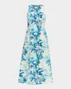 Mestiza New York Louisa Midi Dress In Blue/ivory
