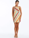 Mestiza New York Payton Striped Bow-embellished Mini Shift Dress In Multi