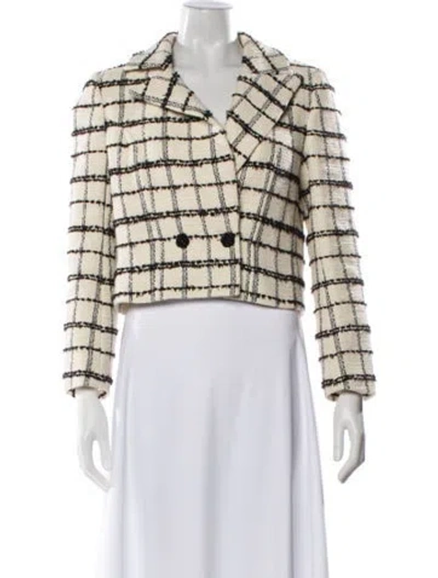 Pre-owned Mestiza New York Plaid Print Biker Jacket In Neutral