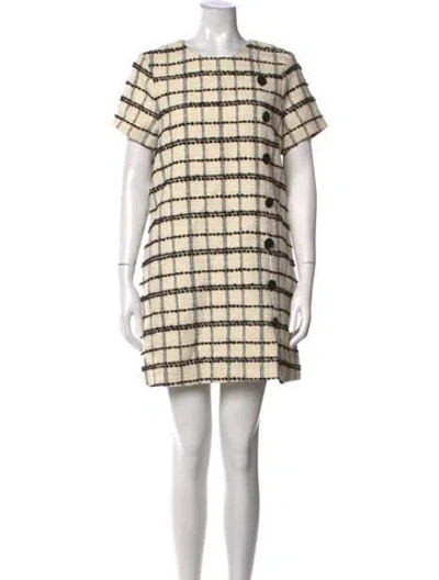 Pre-owned Mestiza New York Plaid Print Mini Dress In Neutrals