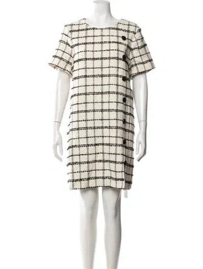 Pre-owned Mestiza New York Plaid Print Mini Dress W/ Tags In Neutrals