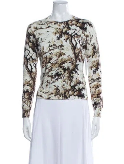 Pre-owned Mestiza New York Printed Crew Neck Sweater W/ Tags In Neutral