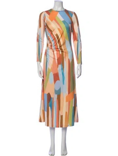 Pre-owned Mestiza New York Printed Long Dress In Multi
