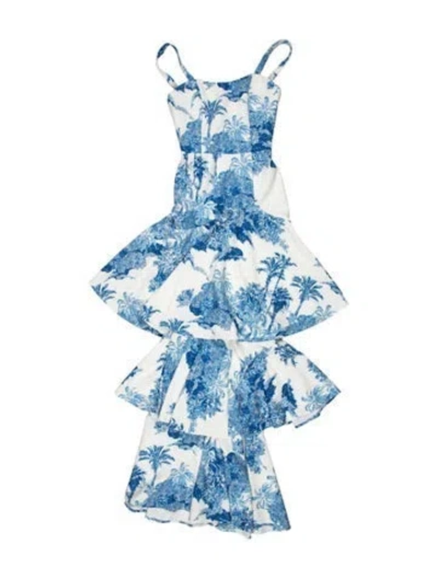 Pre-owned Mestiza New York Printed Mini Dress In Blue
