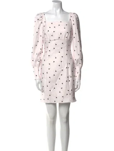 Pre-owned Mestiza New York Printed Mini Dress In Neutral
