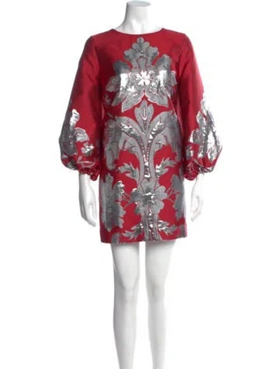 Pre-owned Mestiza New York Printed Mini Dress In Red