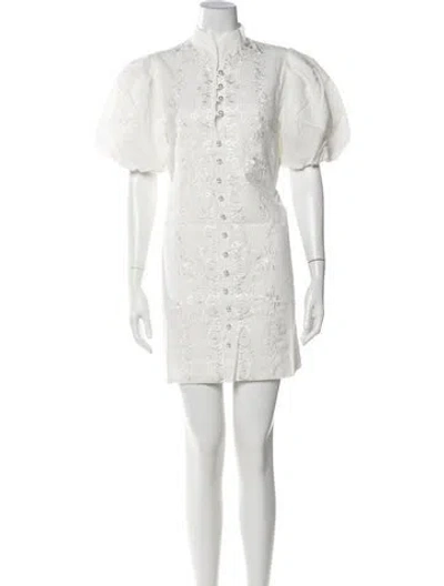 Pre-owned Mestiza New York Printed Mini Dress W/ Tags In White