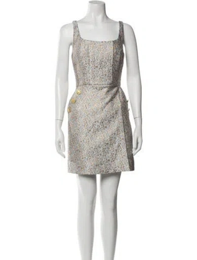 Pre-owned Mestiza New York Printed Mini Dress In White