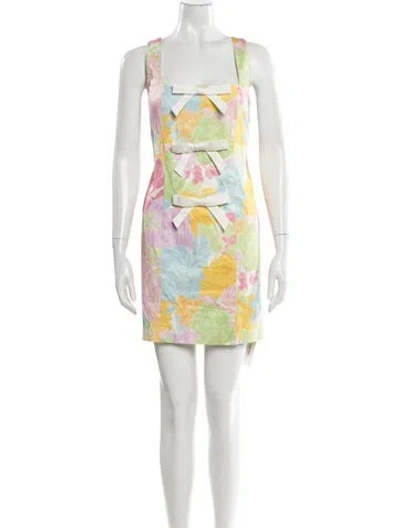 Pre-owned Mestiza New York Printed Mini Dress In White