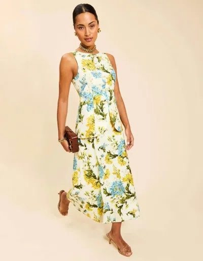 Mestiza New York Santiago Convertible Reverse Midi Skirt In Aegean Blooms In White