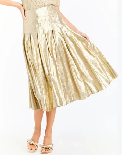 Mestiza New York Seville Skirt In Metallic Gold