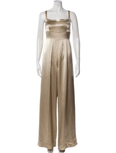 Pre-owned Mestiza New York Square Neckline Jumpsuit W/ Tags In Neutral