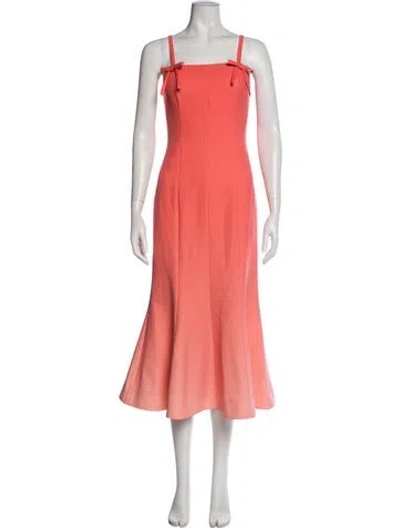 Pre-owned Mestiza New York Square Neckline Long Dress In Orange