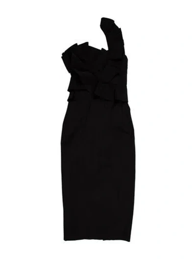Pre-owned Mestiza New York Strapless Midi Length Dress In Black