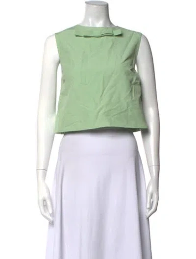 Pre-owned Mestiza New York Tie Neck Sleeveless Top In Green