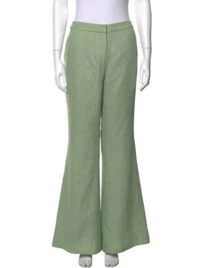 Pre-owned Mestiza New York Tweed Flared Pants In Green